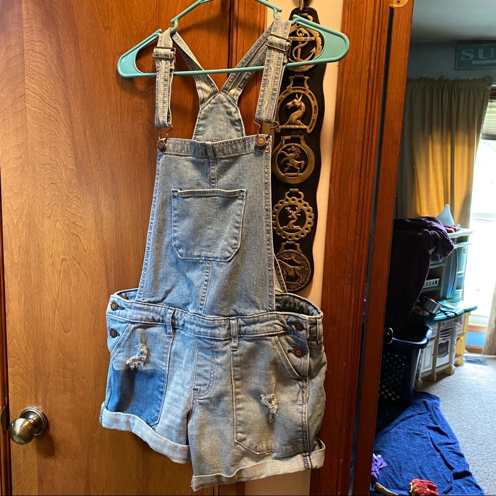 Hollister size small shortalls / denim overalls